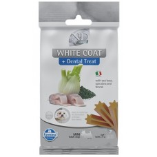 N&D White Dental Care Treat With Sea Bass, Spirulina and Fennel Mini – Дентални стикове за кучета от дребни породи с лаврак, спирулина и фенел - 60 гр, Италия - KND0006018 N&D White Dental Care Treat With Sea Bass, Spirulina and Fennel Mini – Дентални стикове за кучета от дребни породи с лаврак, спирулина и фенел - 60 гр, Италия - KND0006018