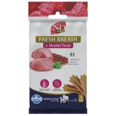 N&D Quinoa Fresh Breath Dental Care Treat With Lamb and Mint Medium Maxi – Дентални стикове за кучета от средни и едри породи с агнешко, киноа и мента - 100 гр, Италия - KND0011002 N&D Quinoa Fresh Breath Dental Care Treat With Lamb and Mint Medium Maxi – Дентални стикове за кучета от средни и едри породи с агнешко, киноа и мента - 100 гр, Италия - KND0011002