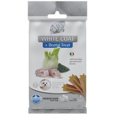 N&D White Dental Care Treat With Sea Bass, Spirulina and Fennel Medium Maxi – Дентални стикове за кучета от средни и едри породи с лаврак, спирулина и фенел - 100 гр, Италия - KND0011011 N&D White Dental Care Treat With Sea Bass, Spirulina and Fennel Medium Maxi – Дентални стикове за кучета от средни и едри породи с лаврак, спирулина и фенел - 100 гр, Италия - KND0011011