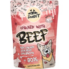 Mr. Bandit CHICKEN WITH BEEF - пауч за кучета с пилешко и телешко месо, 180 гр - Полша