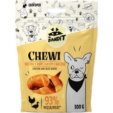Mr. Bandit CHEWI with chicken and duck bones - лакомство за кучета, кокали с пилешко и патешко месо, 500 гр - Полша