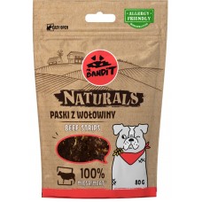 Mr. Bandit Naturals beef stripes - лакомство за куче, ленти от говеждо месо, 80 гр - Полша