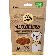Mr. Bandit Naturals chicken stripes - лакомство за куче, ленти от пилешко месо, 80 гр - Полша