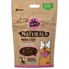 Mr. Bandit Naturals goose stripes - лакомство за куче, ленти от гъше месо, 80 гр - Полша