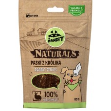 Mr. Bandit Naturals rabbit stripes - лакомство за куче, ленти от заешко месо, 80 гр - Полша