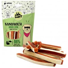 Mr. Bandit SANDWICH Rabbit and fish - лакомство за куче, ленти сандвич със заек и риба, 500 гр - Полша
