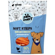 Mr. Bandit SOFT STRIPS chicken with cod - лакомство за куче, меки ленти с пиле и риба треска, 80 гр - Полша