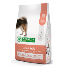 Nature's Protection DOG - All breeds Adult, висококачествена храна за пораснали кучета над 1 година, от средните породи с пилешко месо, Литва - 12 кг