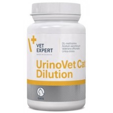 UrinoVet Cat Dilution – хранителна добавка за котки, намалява pH на урината, спомага за разтварянето на струвитните кристали и намалява риска от рецидивиране, 45 капсули, Vet Expert - Полша