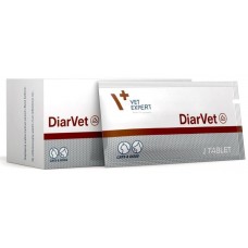 DiarVet Tablets – хранителна добавка под формата на изключително вкусна, делима таблетка, подпомагаща лечението на диария при кучета и котки - 30 броя, Vet Expert - Полша
