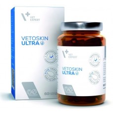 Vetoskin Ultra – хранителна добавка за кучета и котки, за правилното функциониране на кожата и за процесите на регенерация, 60 капсули, Vet Expert - Полша