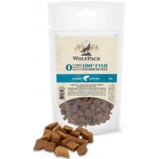 WolfPack Mini Bites Salmon - лакомство за куче - хапки със сьомга 85 гр WOL68074 WolfPack Mini Bites Salmon - лакомство за куче - хапки със сьомга 85 гр WOL68074