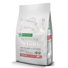Nature's Protection DOG - White Dogs Grain Free with Salmon Starter All Breeds, висококачествена храна за подрастващи кучета от всички породи с бяла козина, със Сьомга, Литва - 1,5 кг Nature's Protection DOG - White Dogs Grain Free with Salmon Starter All Breeds, висококачествена храна за подрастващи кучета от всички породи с бяла козина, със Сьомга, Литва - 1,5 кг