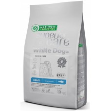 Nature's Protection DOG - White Dogs Grain Free Herring Adult Small and Mini Breed, висококачествена храна за пораснали кучета от дребни породи с бяла козина, с херинга, Литва - 1,5 кг Nature's Protection DOG - White Dogs Grain Free Herring Adult Small and Mini Breed, висококачествена храна за пораснали кучета от дребни породи с бяла козина, с херинга, Литва - 1,5 кг