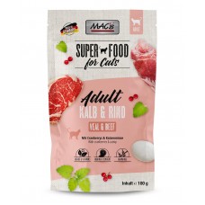 Mac’s Cat Adult GRAIN FREE, пауч за пораснали котки, БЕЗ ЗЪРНО, с Tелешко и говеждо месо, Червена боровинка и билков микс, 100 гр - Германия - 852VE