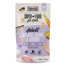 Mac’s Cat Adult GRAIN FREE, пауч за пораснали котки, БЕЗ ЗЪРНО, с Херинга и скариди, Моркови и масло от сьомга, 100 гр - Германия - 856VE Mac’s Cat Adult GRAIN FREE, пауч за пораснали котки, БЕЗ ЗЪРНО, с Херинга и скариди, Моркови и масло от сьомга, 100 гр - Германия - 856VE