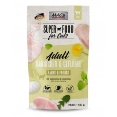 Mac’s Cat Adult GRAIN FREE, пауч за пораснали котки, БЕЗ ЗЪРНО, с Заешко и птиче месо, Глухарче и билков микс, 100 гр - Германия - 854VE