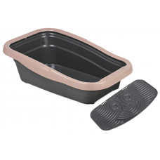 NELLA KIT - Открита тоалетна с борд и подложка за почистване на лапите на котката - 56×36,5x18 (височина) см, MPS Италия - 06662